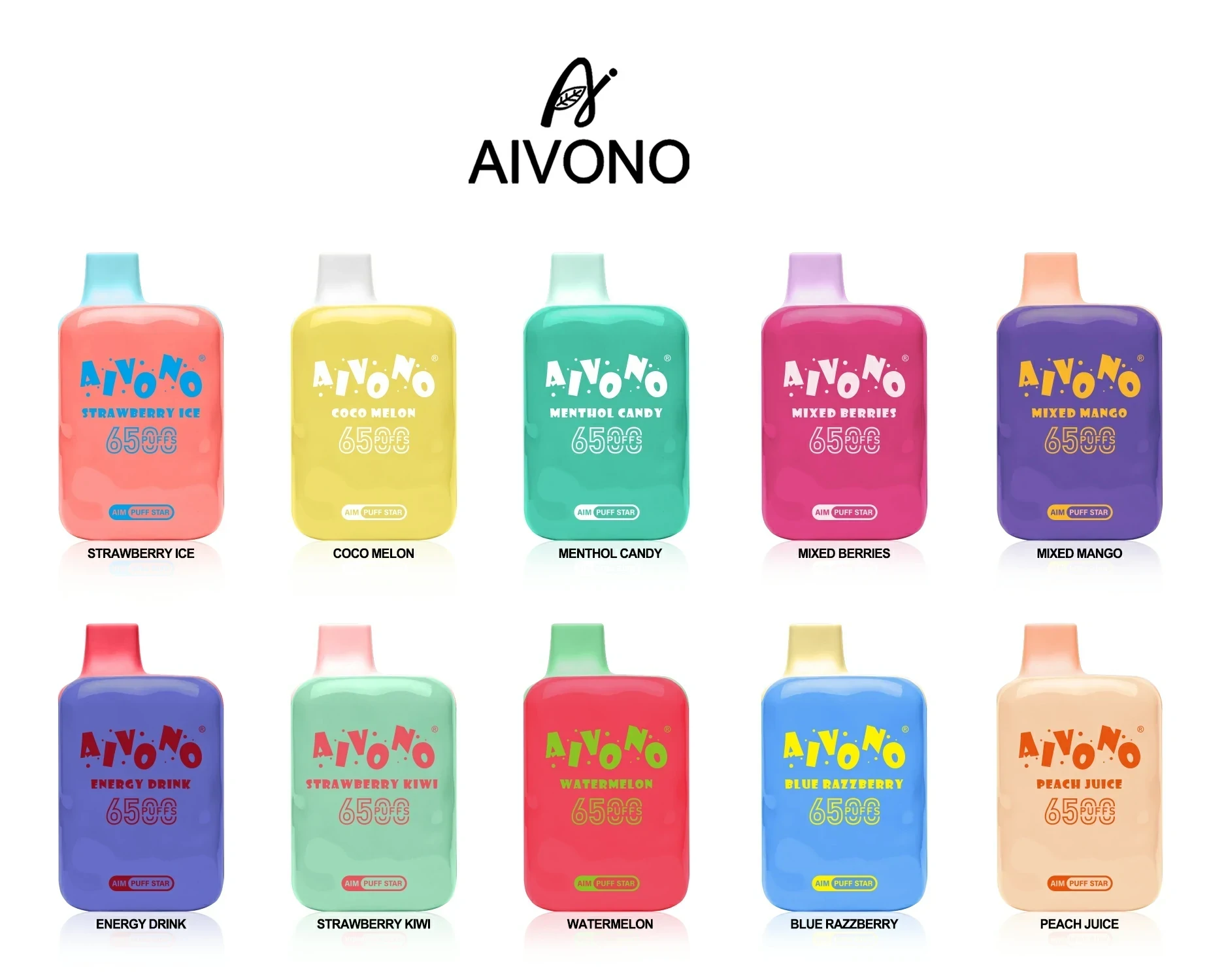 AIVONO AIM PUFFSTAR 6500 Puffs 0% 2% 5% Penna per vaporizzatori usa e getta ricaricabile all'ingrosso Acquista a basso contenuto di nicotina all'ingrosso
