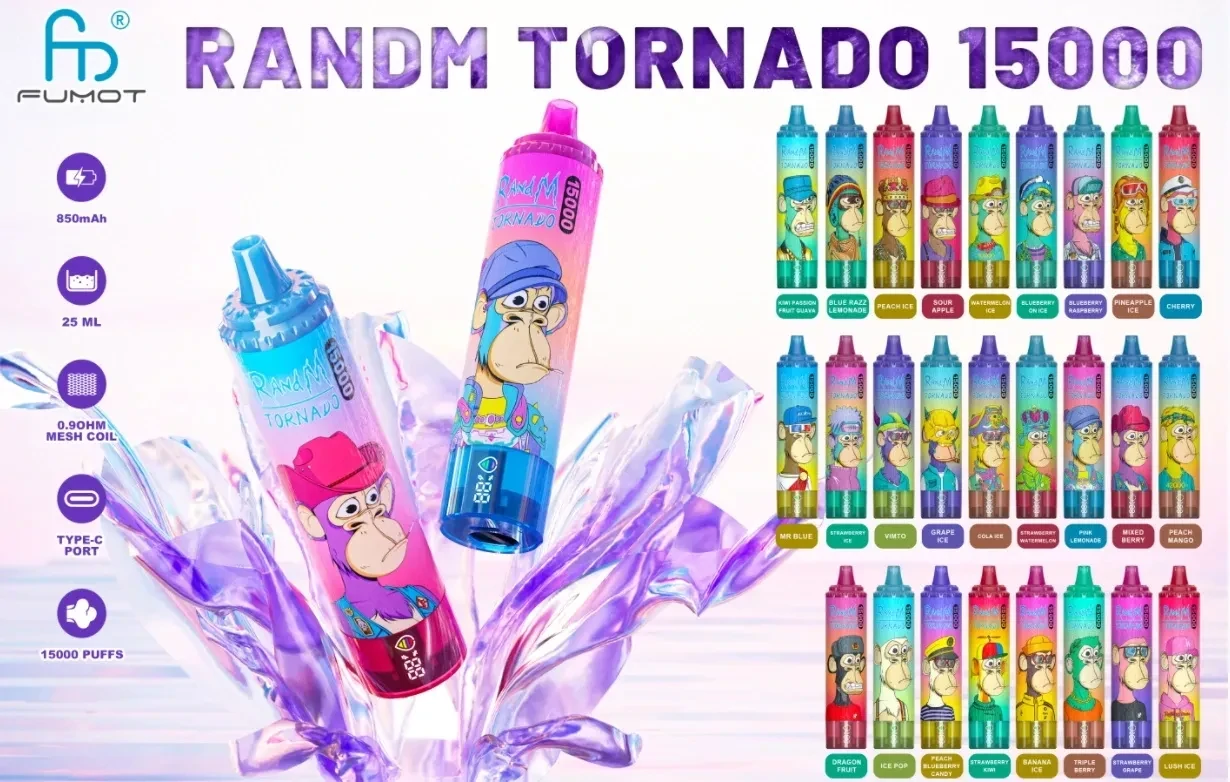 Randm Tornado 15000 Pufs 0% 2% 3% 5% Tek Kullanımlık Vapes Kalem Toptan Toplu Düşük Nikotin Yeniden Şarj Edin