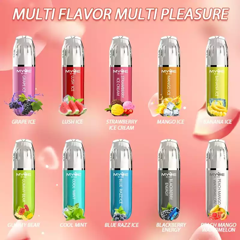 MYDE NC1500 Puffs 600mAh Bulk Buy 2% Low Nicotine Mesh Coil Wholesale Rechargeable Disposable Vapes Pen