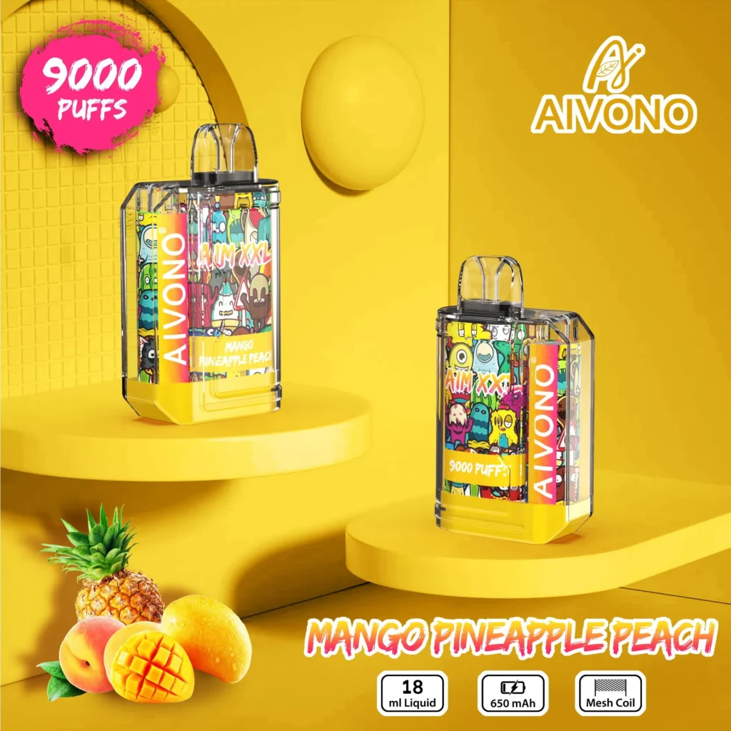 Aivono 2024 Jauns produkts 18ml Apakšējais kondicionētājs Quick Charge Aim XXL 9000 Puffs OEM 15 Flavors 0 2 3 5 Nikotīna bērnu slēdzene