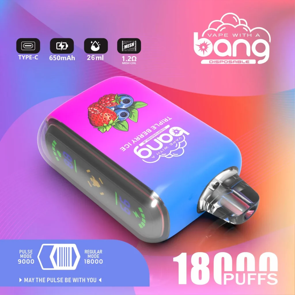 Original Bang Rocket 18000 Puffs Vape desechable 18K Puff Vape Bang 26 ml Cartuchos precargados Pod 650 mAh Batería recargable Sabores 12