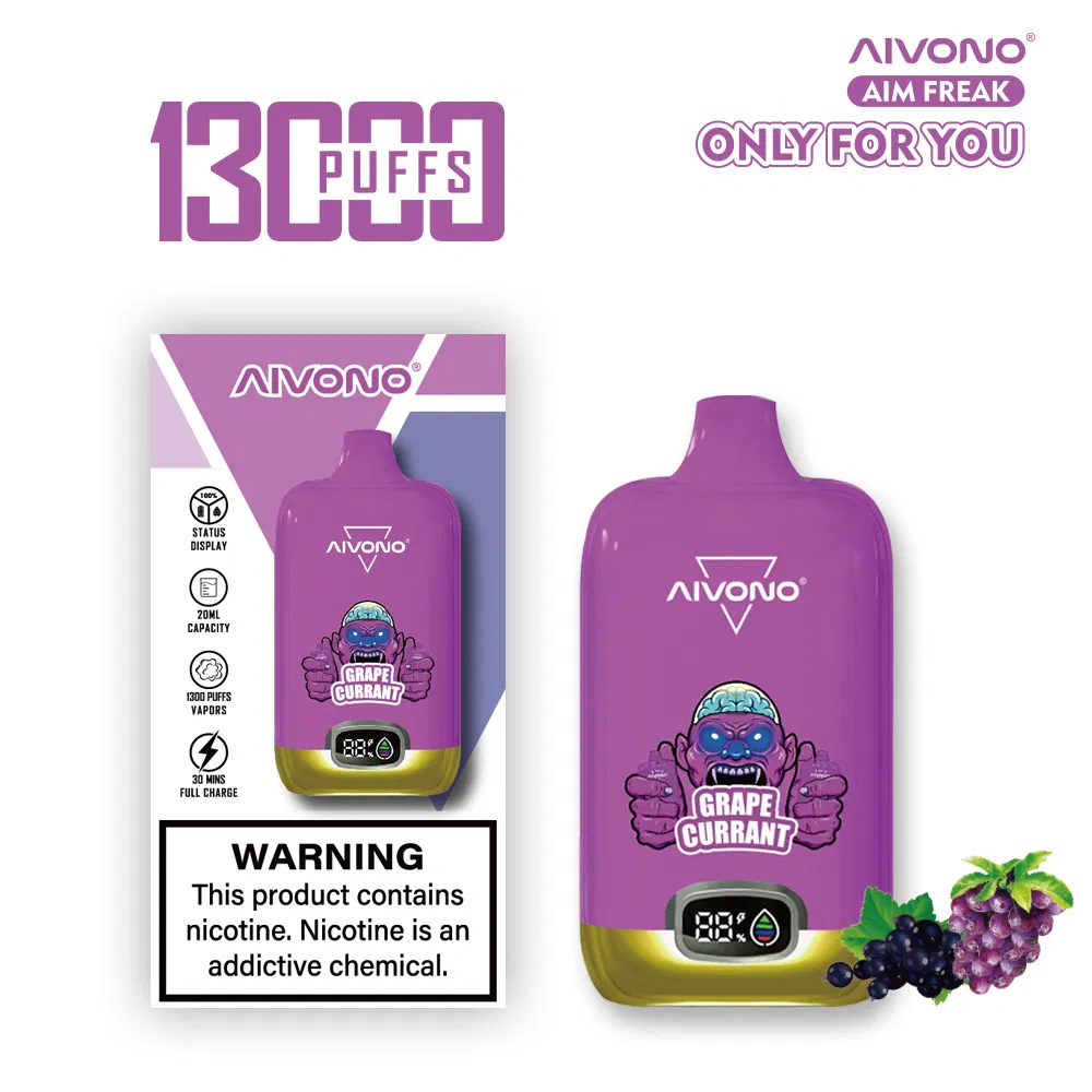 Engångs Aivono Aim Freak 13000 Puff Bar Uppladdningsbar grossistutrustning för elektronisk cigarett Elektronisk cigarettförstörare Vätskekapacitet 20 ml battericell